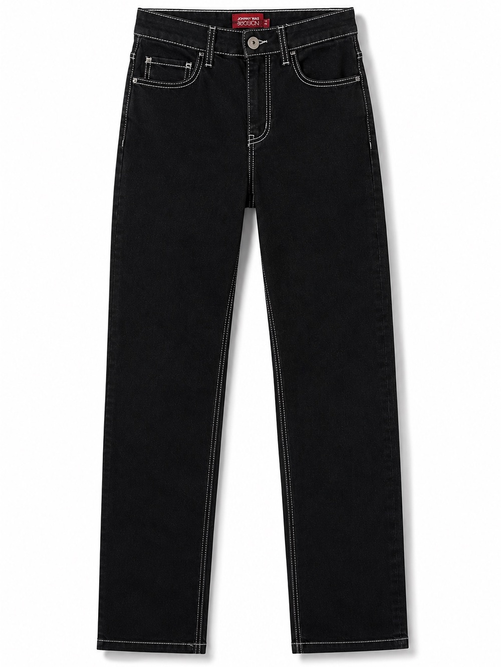 Johnny Was x ECOON Dark Indigo Straight Leg Jeans White  Size 26 NWT